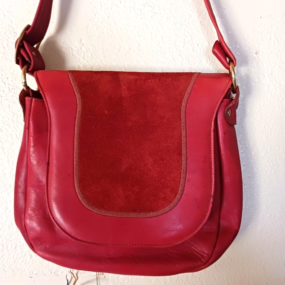 Justin Cowhide Bags Vintage 97s Early 1980s Justin Cowhide Red